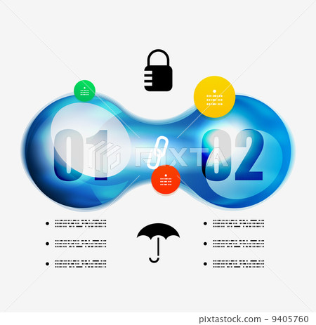 Abstract blue bubble infographic template 9405760