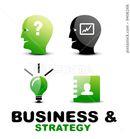 Modern business and strategy  icon set 9406266