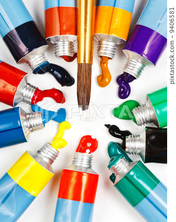 multicolored tubes with squeezed watercolors multicolored tubes with squeezed watercolors 9406581