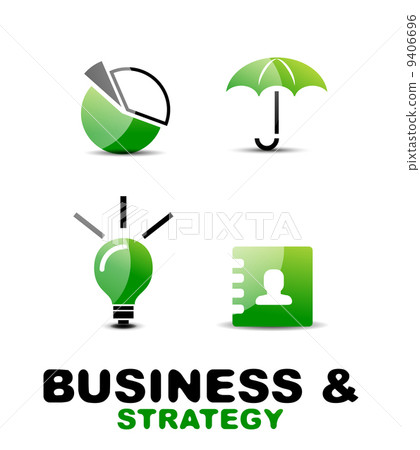 Modern business and strategy icon set Modern business and strategy icon set 9406696