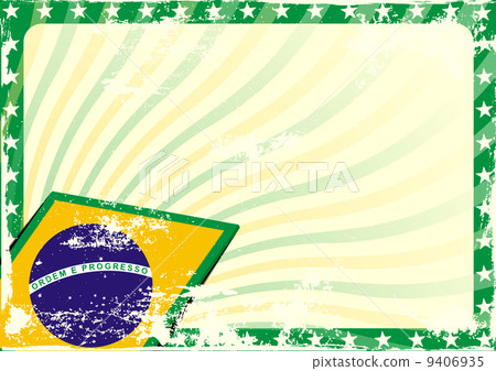 grungy brazilian flag background 9406935