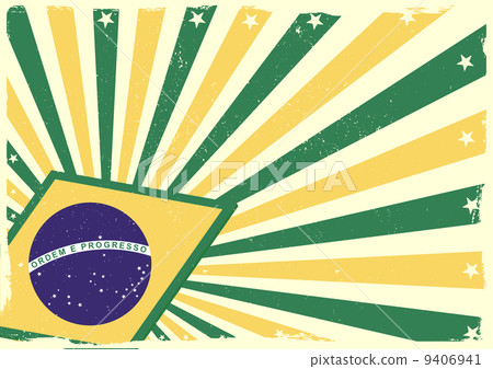 grungy brazilian flag background 9406941