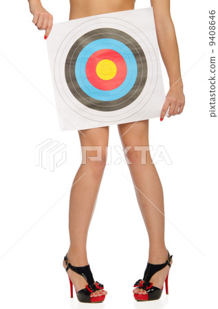 Naked woman with a target Naked woman with a target 9408646