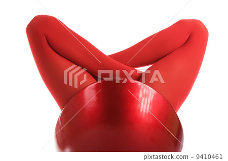 Female feet in red stockings 9410461