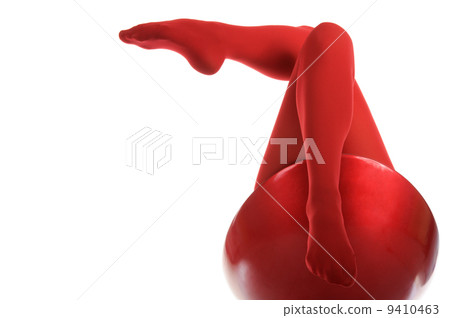 Female feet in red stockings 9410463