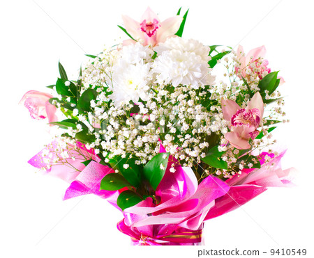 Colorful flowers bouquet isolated on white background 9410549