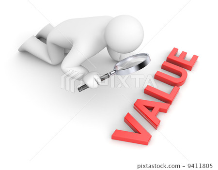 Person examines value Person examines value 9411805