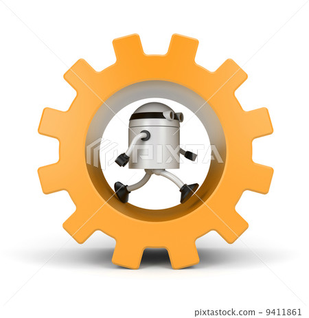 Robot running in a gear Robot running in a gear 9411861
