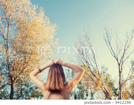 rear view blond trees 9412290
