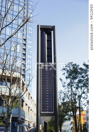 Wind power generation and solar panels 9412693