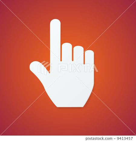 Paper Hand Cursor on Orange Background Paper Hand Cursor on Orange Background 9413457