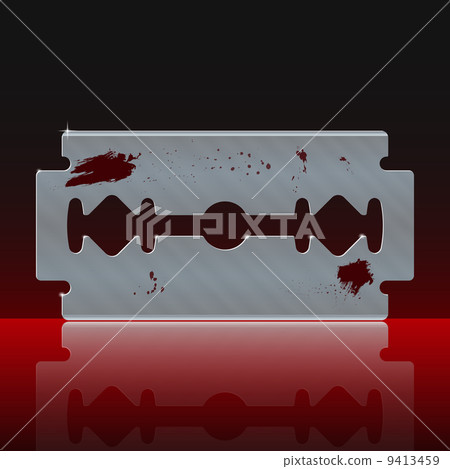 Razor Blade Stained with Blood 9413459