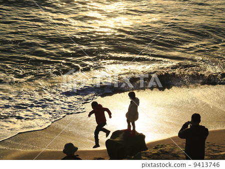 Children playing on the beach Children playing on the beach 9413746