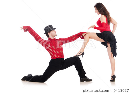 Pair of dancers isolated on the white 9415027