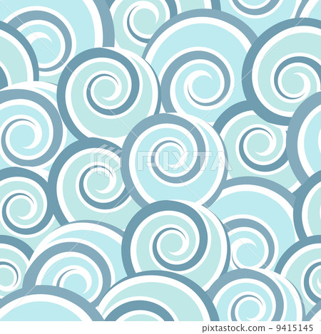 Blue abstract seamless pattern with swirls - Stock Illustration ...