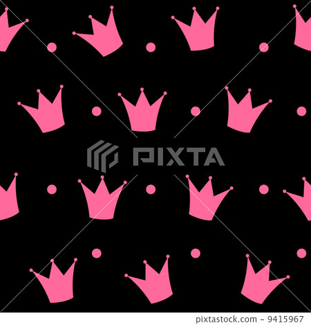 Princess Crown Seamless Pattern Background Vector Illustration. 9415967