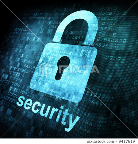 Security concept: Lock on digital screen 9417619