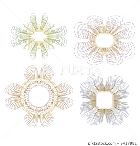 Collection of guilloche rosettes 9417991