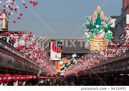 New Year decoration of Asakusa Nakamise street 9418492