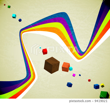 Flying cubes and ribbons 9419021