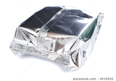 close up of an aluminum bag on white background close up of an aluminum bag on white background 9419950