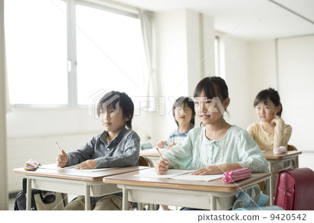 Elementary school students taking lessons in a classroom 9420542