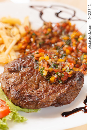 grilled steak with french fries grilled steak with french fries 9422841