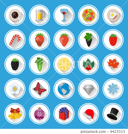 Flat icons and pictograms set. Vector illustration. Flat icons and pictograms set. Vector illustration. 9423313