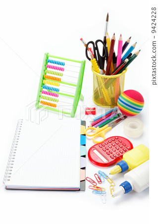 office and student accessories isolated over white background. B 9424228