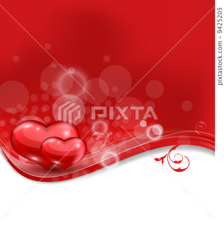 Valentine's floral card with beautiful hearts Valentine's floral card with beautiful hearts 9425205