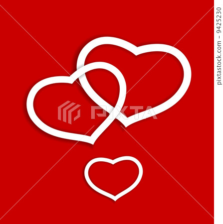 Paper hearts for Valentines day card 9425230