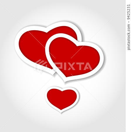Hearts from paper Valentines day card 9425231