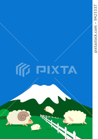 Sheep and Mt. Fuji Sheep and Mt. Fuji 9425337