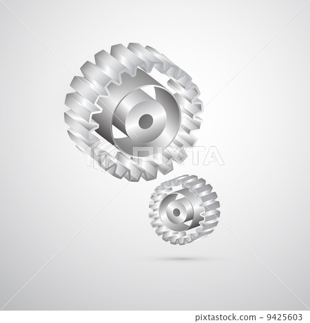 Abstract 3d Cogs - Gears on Grey Background Abstract 3d Cogs - Gears on Grey Background 9425603