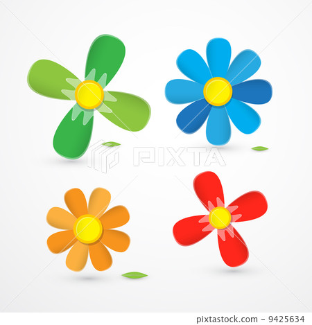 Colorful Vector Flowers Illustration Isolated... - Stock Illustration ...