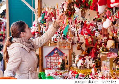 Woman at Christmas market 9427126