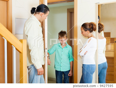 Parents meeting with scold of son Parents meeting with scold of son 9427595