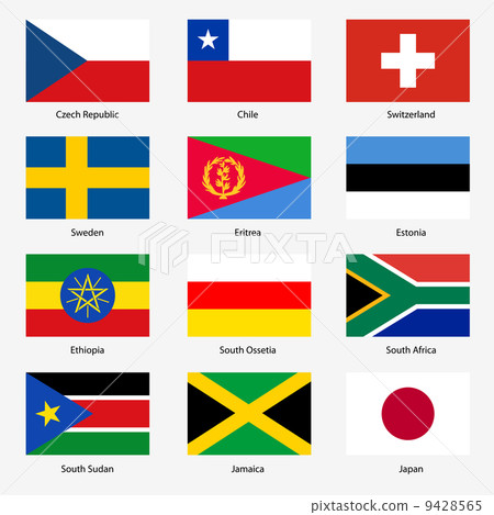 Set  Flags of world sovereign states. Vector illustration. Set n 9428565
