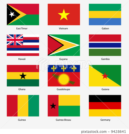 Set  Flags of world sovereign states. Vector illustration. Set n 9428641