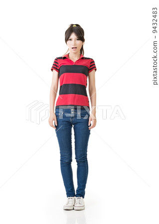 Asian woman, full length portrait Asian woman, full length portrait 9432483