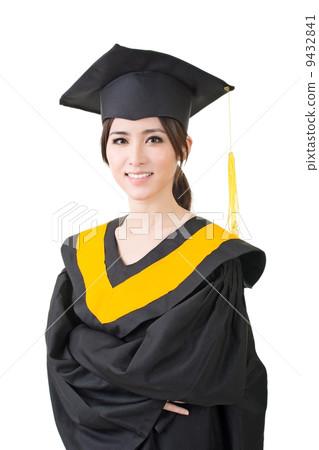 Young asian graduation woman in mantle Young asian graduation woman in mantle 9432841