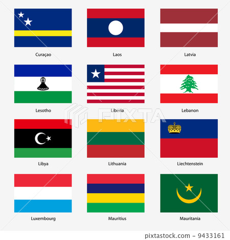 Set  Flags of world sovereign states. Vector illustration. Set n 9433161