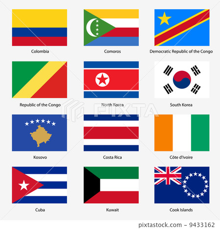 Set  Flags of world sovereign states. Vector illustration. Set n 9433162