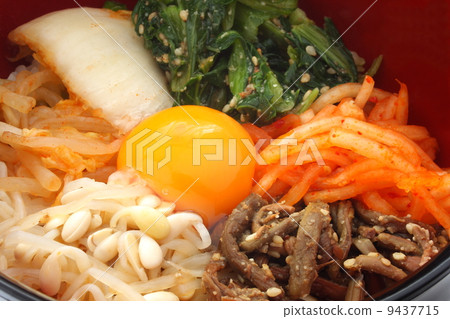 Bibimbap Bibimbap Bowl Korean Cuisine White Background Bibimbap Bibimbap Bowl Korean Cuisine White Background 9437715