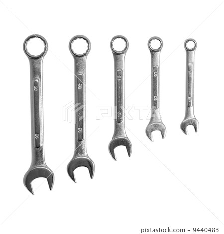 wrench spanners tools isolated on white background (clipping pat wrench spanners tools isolated on white background (clipping pat 9440483