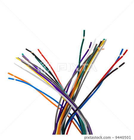 network colored wires isolated on white background 9440501