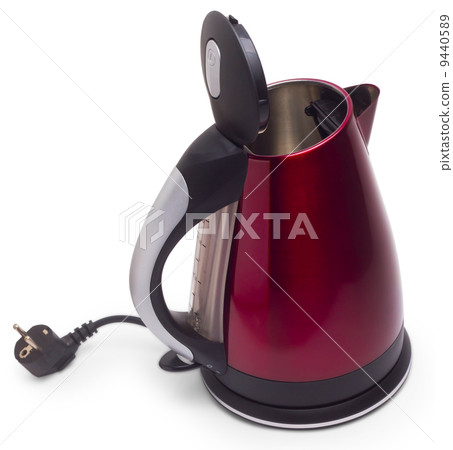 red electric tea kettle isolated on white background red electric tea kettle isolated on white background 9440589