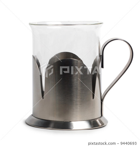 empty glass cup-holder in an iron stand isolated empty glass cup-holder in an iron stand isolated 9440693