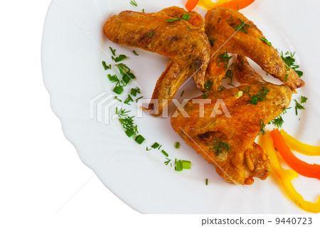 ham roast food dish chicken isolated on white background clippin 9440723