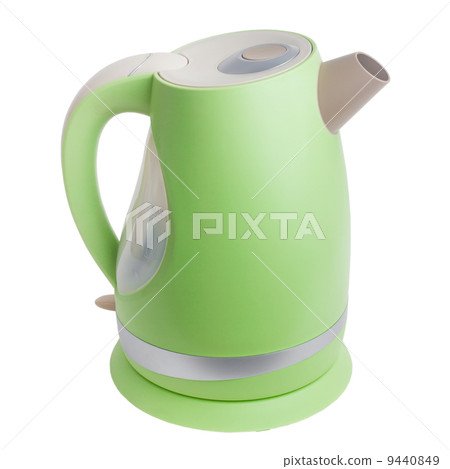green electric kettle isolated on white background green electric kettle isolated on white background 9440849